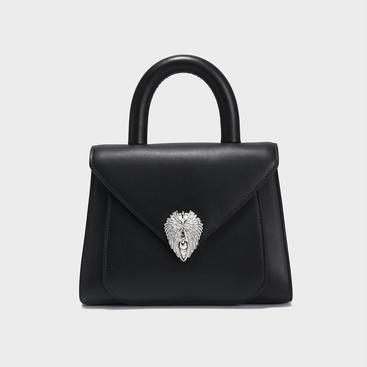 Avant Garde Silver Chain Strap Leather Satchel
