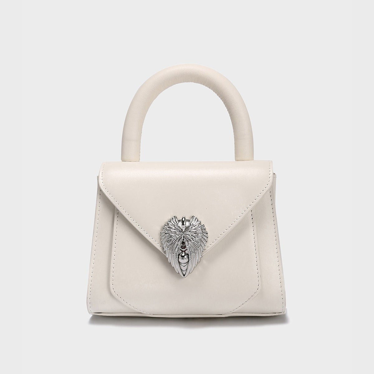 Avant Garde Silver Chain Strap Leather Satchel