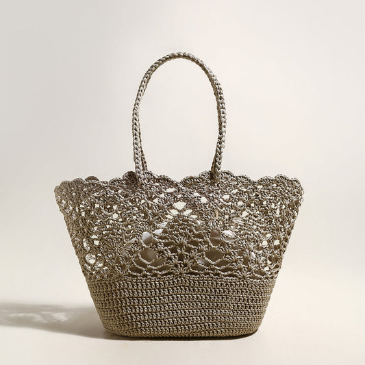 Beach Floral  Crochet Tote Bag